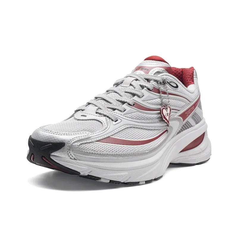 XTEP Small Basque 2nd Generation Casual Shoes Men Low Top Silver/Phantom Gray/Team Red-1