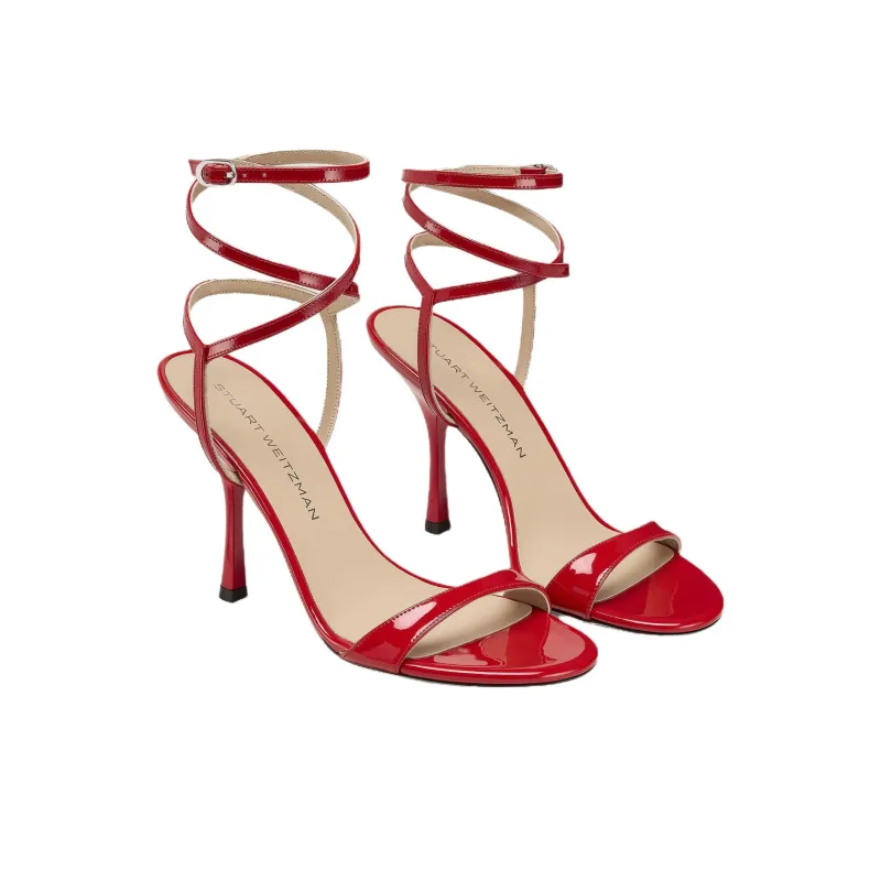 Stuart Weitzman/SW Nudist Wrap 100 One Strap Sandals 10cm Women's Red-2