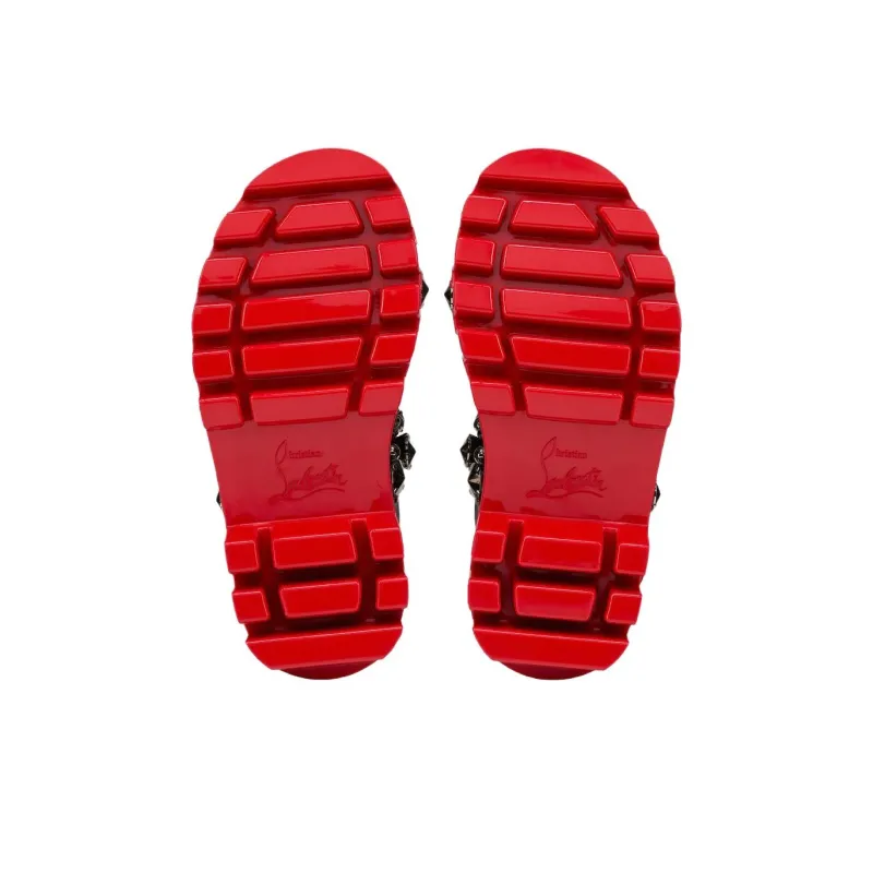 CL Duni Extazza One Strap Sandals Women's Black Red-4