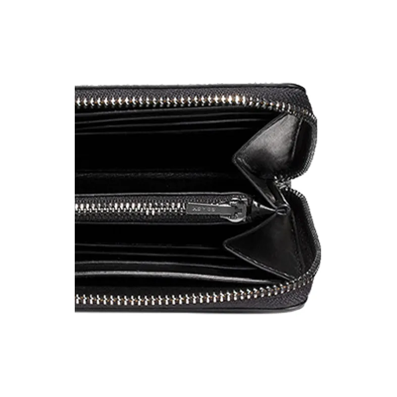 COACH Accordion Zip Pebbled Leather Wallet Small Size Women's Graphite-2