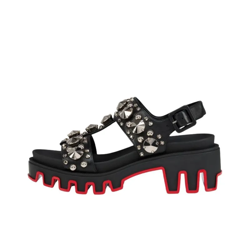 CL Duni Extazza One Strap Sandals Women's Black Red-0