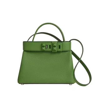 HERMES Medor Togo Calfskin With Swift Leather Shoulder Bag, Crossbody Bag, Handbag Women's Silk Green