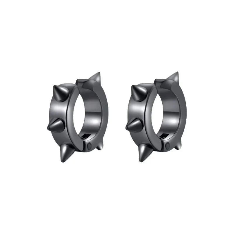 DAIRUO Titanium Steel Clip On Earrings Men's-0