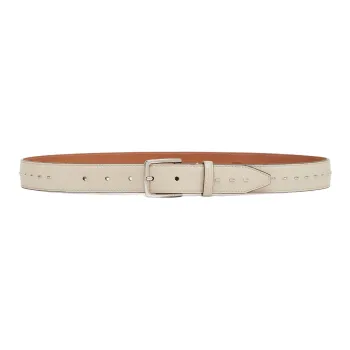 FENDI Calfskin Leather Belts Men's White  