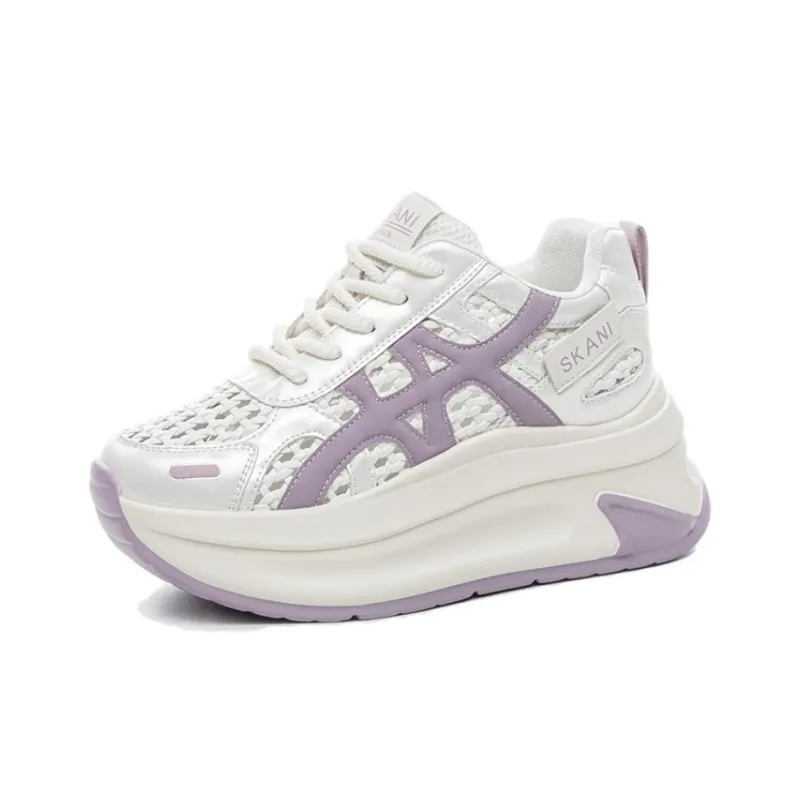 POOQ Breathable Height Increase Low Top Casual Shoes Women's-9