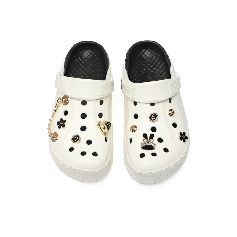 ZHR Cream Puff Shoes Clogs Women's White-2