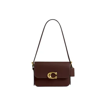 COACH Sage Calfskin Crossbody Handbag, Shoulder Bag Trumpets Women's Brass And Maple