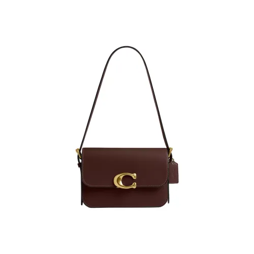 COACH Sage Calfskin Crossbody Handbag, Shoulder Bag Trumpets Women's Brass And Maple