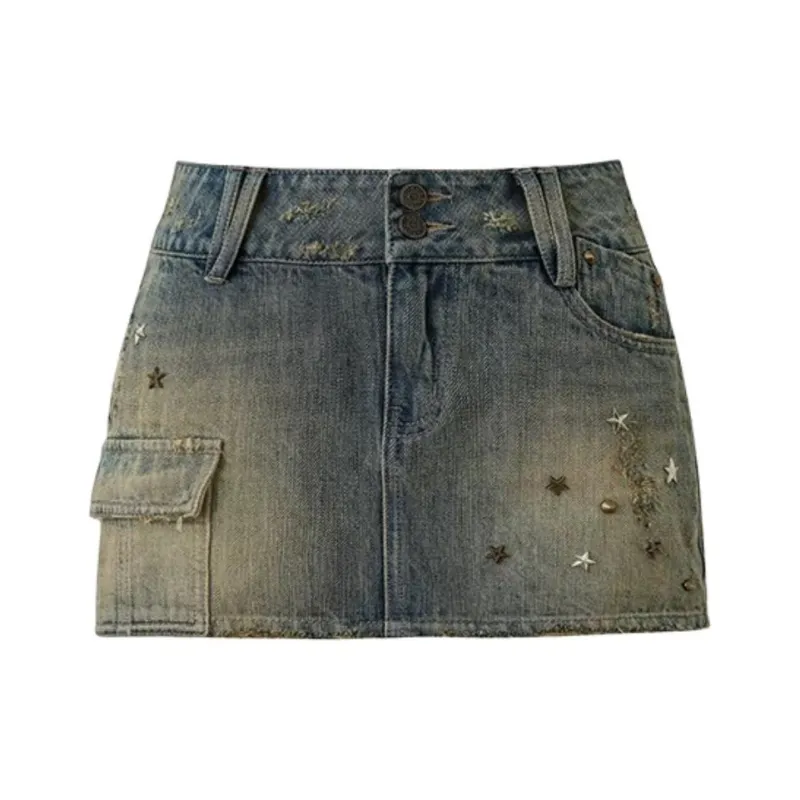 NHZN Denim Short Skirts Women's-0