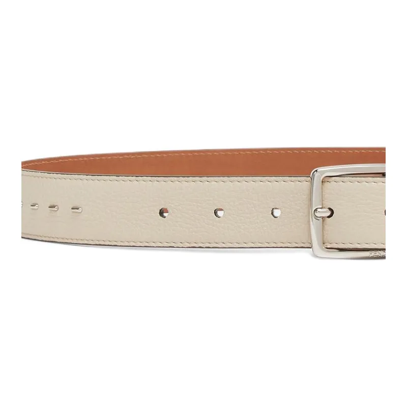 FENDI Calfskin Leather Belts Men's White  -1