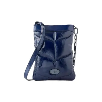 Mulberry Leather Cell Phone Pouch Shoulder Bag Crossbody Bag Regular Men's Navy