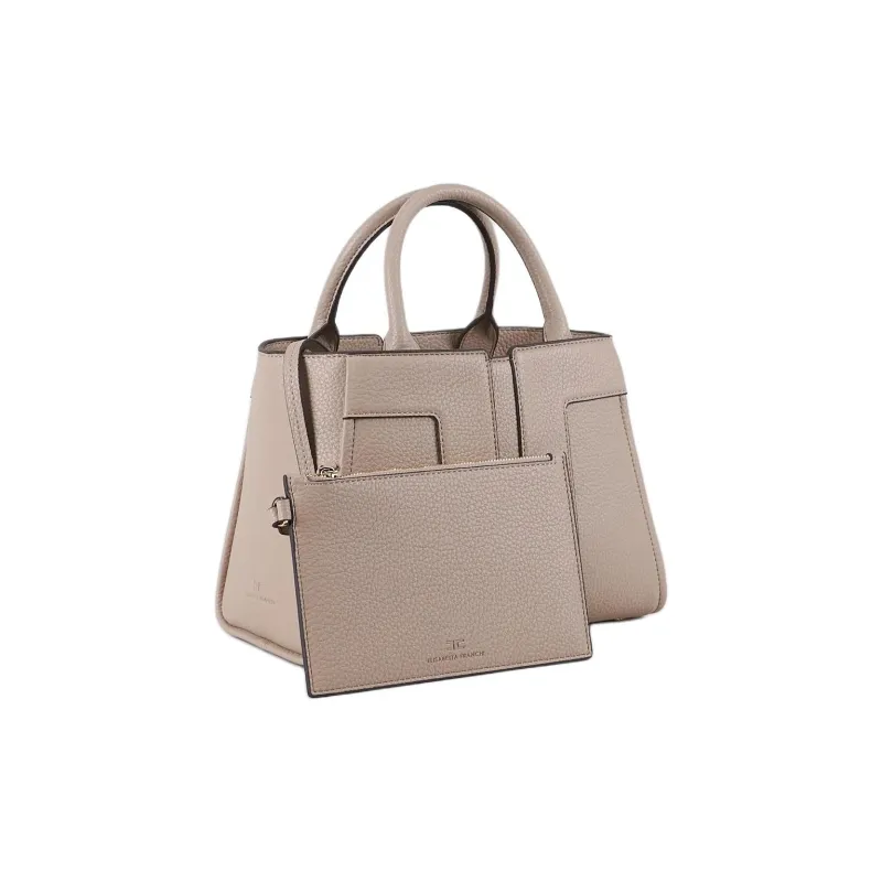 Elisabetta Franchi Synthetic Material Tote Bag, Shopping Bag, Handbag Medium Size Women's Taupe-4