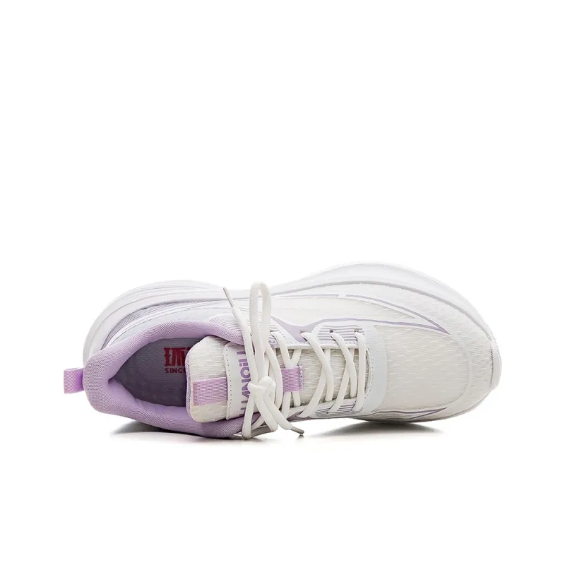 HUANQIU Slip Resistant And Breathable Coverage Low Top Casual Running Shoes Women's White Purple-2