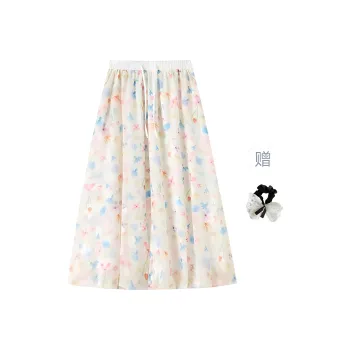 / Casual Long Skirts Women's Image Color+Hair Tie Included