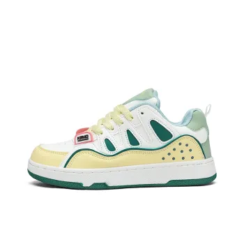 BEN SHERMAN Coverage Slip Resistant Cushioning And Breathable Low Top Skateboard Shoes Unisex Green Yellow