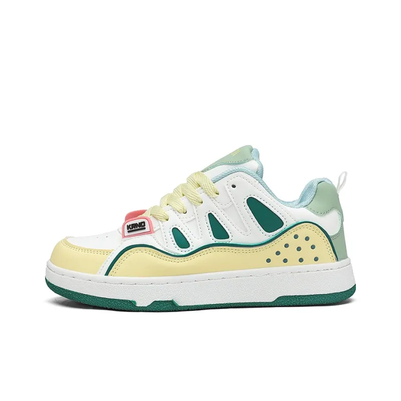 BEN SHERMAN Coverage Slip Resistant Cushioning And Breathable Low Top Skateboard Shoes Unisex Green Yellow-0
