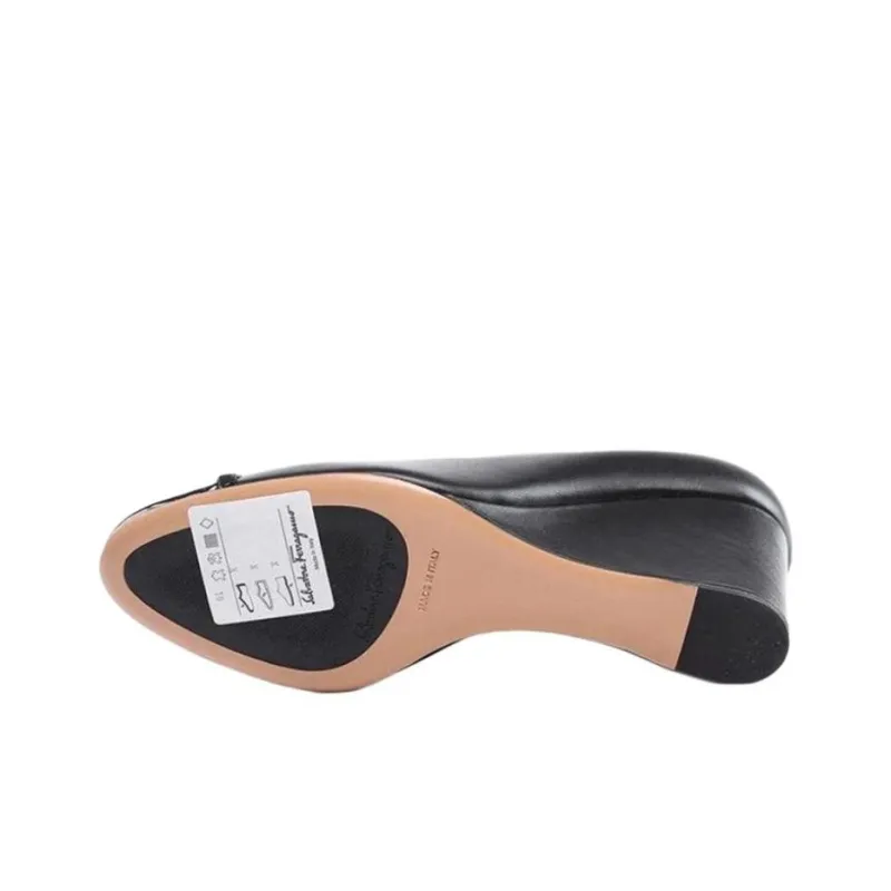 FERRAGAMO Wedge Heel High Heels 6.5cm Women's Black-3