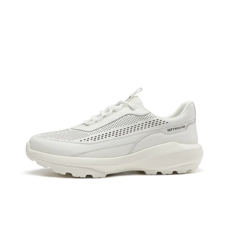 SEPTWOLVES Breathable Low Top Casual Shoes Men's White-0