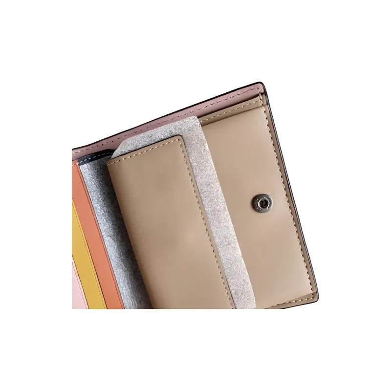 COACH Snap Wallet Pebbled Leather Wallet Small Size Unisex Tin Alloy With Pine Green Multicolor-4