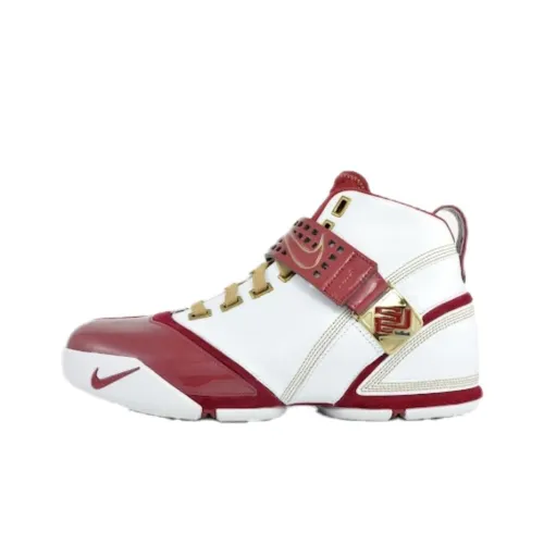 Nike Lebron 5 High Top Basketball Shoes Men's White Red