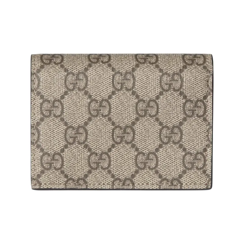 GUCCI GG Marmont Leather Wallet Mini Women's Beige & Red-2