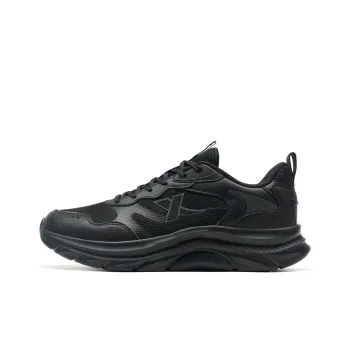 XTEP Abrasion Resistant Lightweight Cushioning Low Top Casual City Commute Running Shoes Men's Black Charcoal Ash