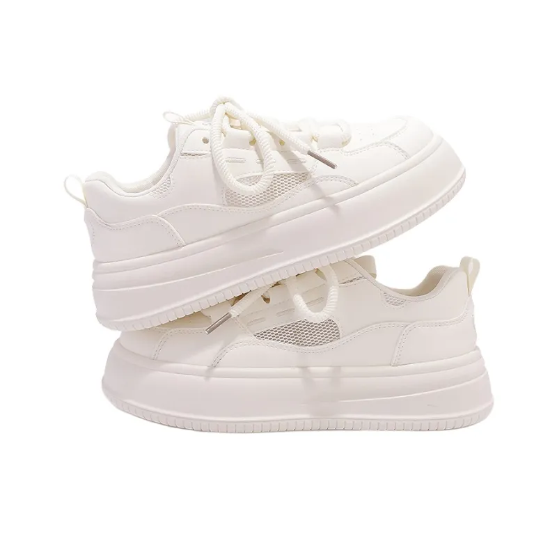 MKTKM Abrasion Resistant Low Top Skateboard Shoes Women's Beige-4