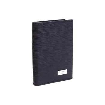 FERRAGAMO Cow Leather Business Card Holder Wallet Men's Black