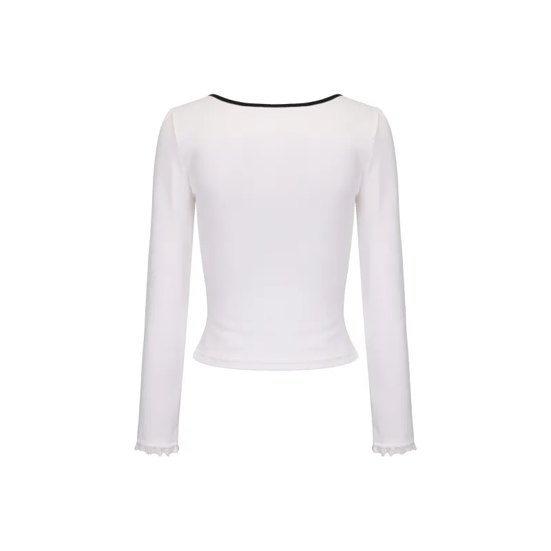 CHIWAWAMEME T Shirts Women's Milk White & Black-1