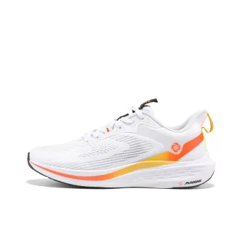 361° Cushioning, Wear Resistant Low Top Sprint Running Shoes Men's White Orange