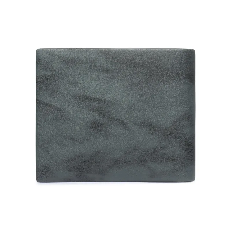 FAIRWHALE Top Grain Cow Leather Wallet Men's Gray Green-11