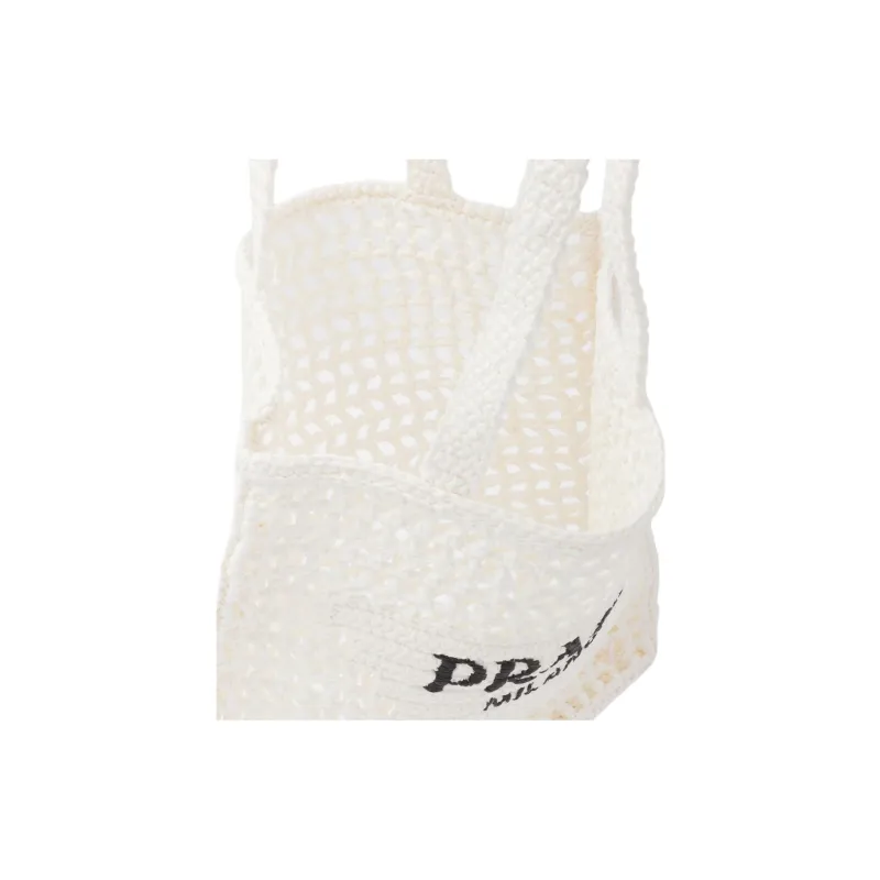 PRADA Synthetic Fiber One Shoulder Handbag Women's White-4