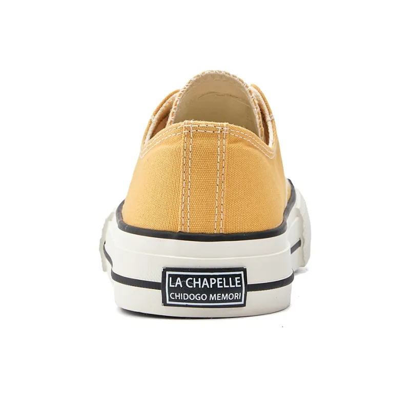 La Chapelle Wear resistant And Lightweight Low Top Canvas Shoes Women's Yellow-5