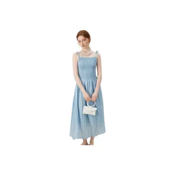 FANSILANEN Slip Dresses Women's Aqua Blue