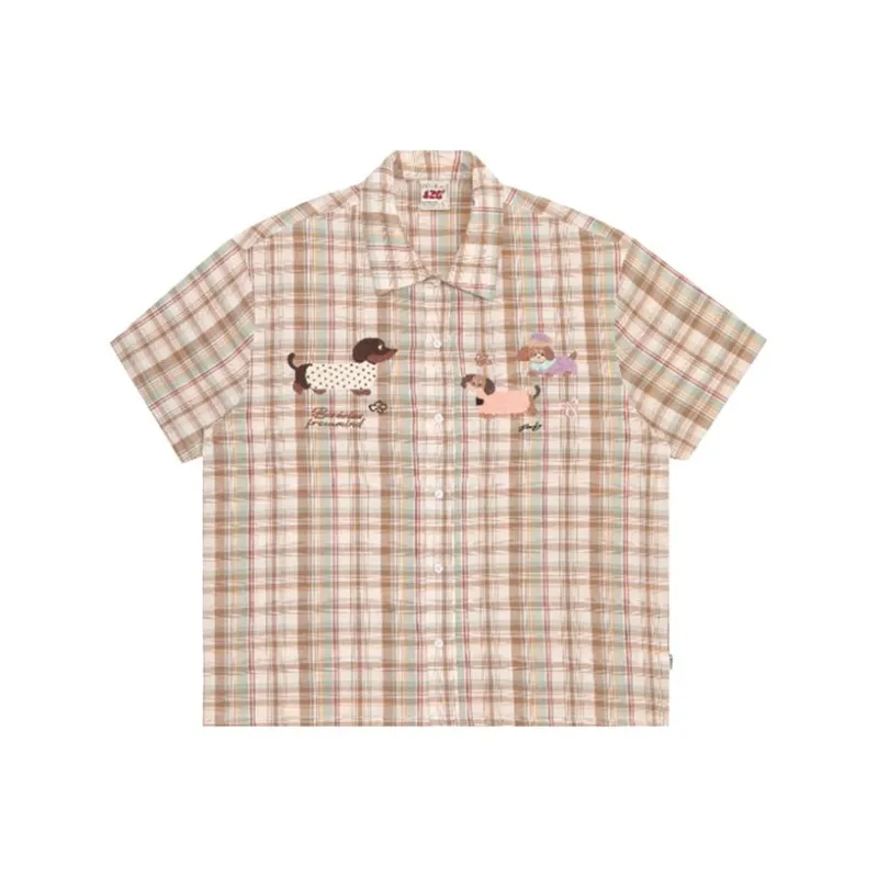 HUINIAN Shirts Women's Green Plaid Shirt-0