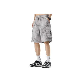 Menglaini Casual Shorts Unisex Beige Gray[Lightweight & Breathable]