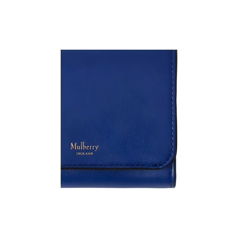 Mulberry Grained Leather Wallet Small Size Women's Blue-1