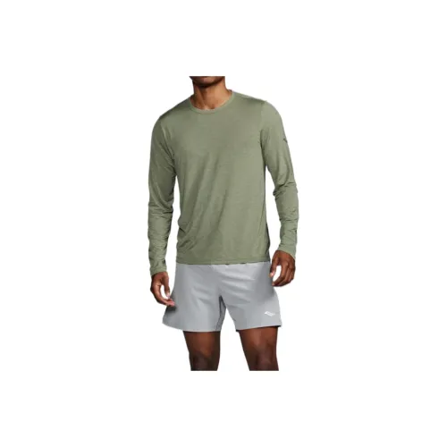 Saucony Stopwatch T Shirt Men's Olive Gray