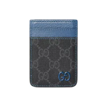 GUCCI Supreme Canvas Card Holder Regular Unisex Blue & Black