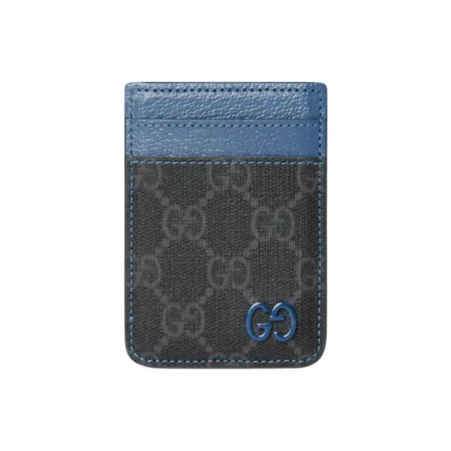 GUCCI Supreme Canvas Card Holder Regular Unisex Blue & Black