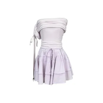 COVER TIME Two Piece Skirt Sets Women's Purple