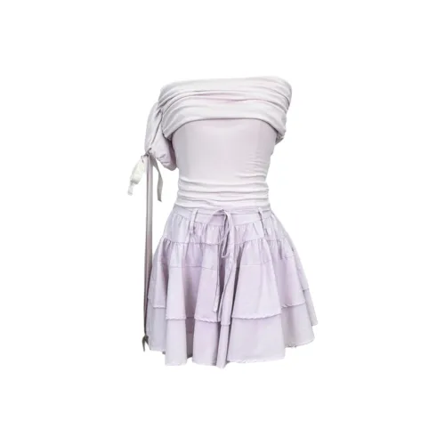 COVER TIME Two Piece Skirt Sets Women's Purple