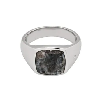 TOM WOOD Recycled Sterling Silver With Longleaf Stone Rings Unisex Silver