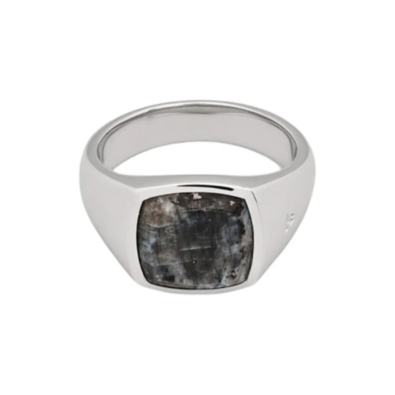 TOM WOOD Recycled Sterling Silver With Longleaf Stone Rings Unisex Silver-0