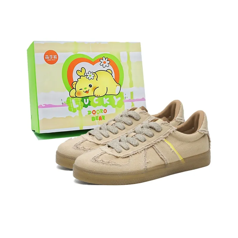 Budding Bear Slip Resistant, Abrasion Resistant, Lightweight Low Top Skateboard Shoes Men's Beige-0