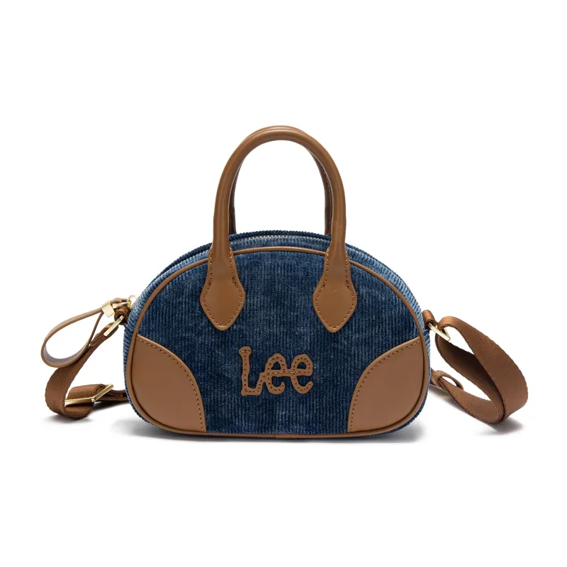 Lee Corduroy With PU Bowling Bags Boston Bag Regular Women's Navy Blue-0