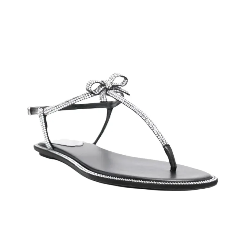 RENE CAOVILLA Caterina One Strap Sandals Women's Black-2