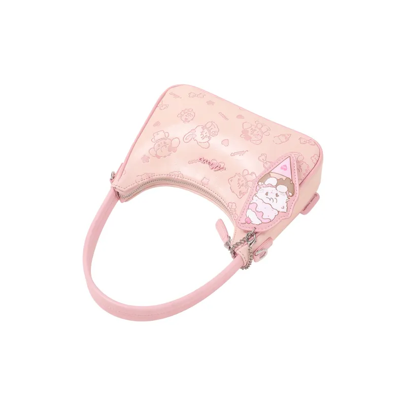 AILUXI Synthetic Leather Shoulder Bag Women's Cherry Blossom Pink-3