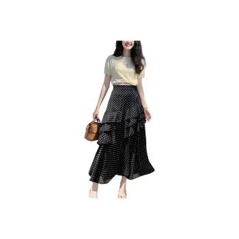 Wbwq Casual Long Skirts Women's Black