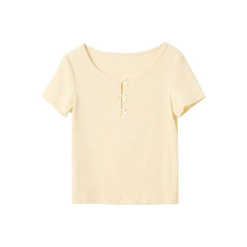 3COLOUR T Shirts Women's Yellow Cream-0